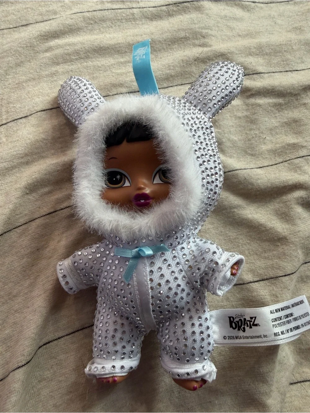 Babyz Sparkle Bunny Keychain Plush - White
